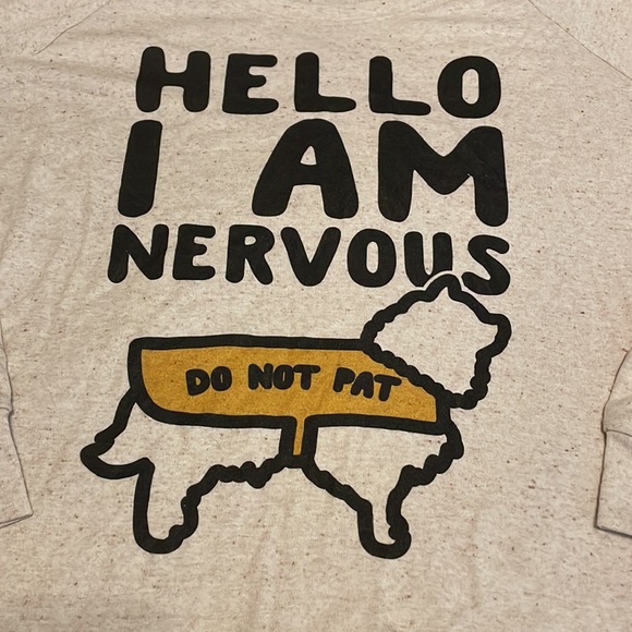 “Hello I am Nervous, Do not Pat” Long Sleeve Sweater 2x - Picture 2 of 4
